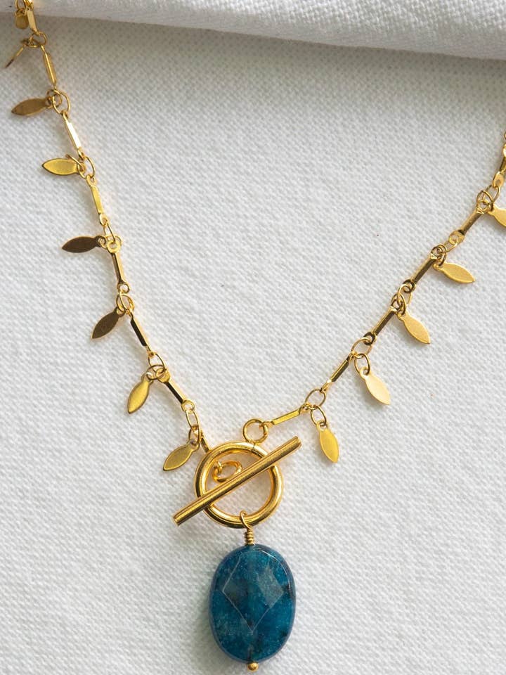 Lou necklace - Apatite for wholesale by SIKA BIJOUX