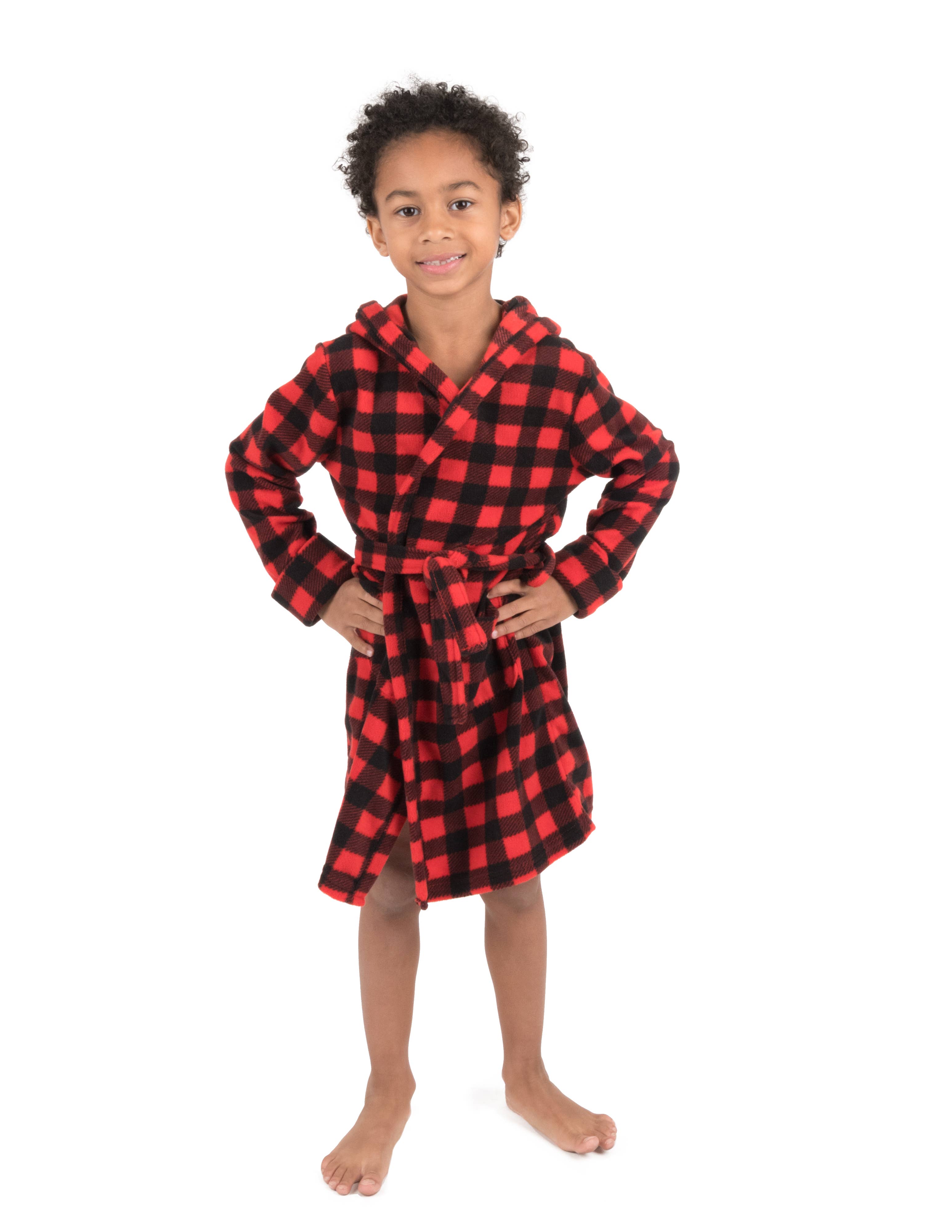 Leveret Pajamas – wholesale Robe – Kids – Kids Fleece Hooded Robe3