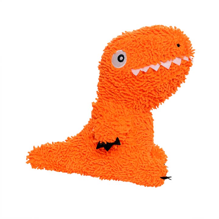 Tuffy Dog Toys - VIP Products - Wholesale Pet Squeaky Toy - Dog - Mighty Microfiber Ball T-Rex, Durable, Squeaky Dog Toy