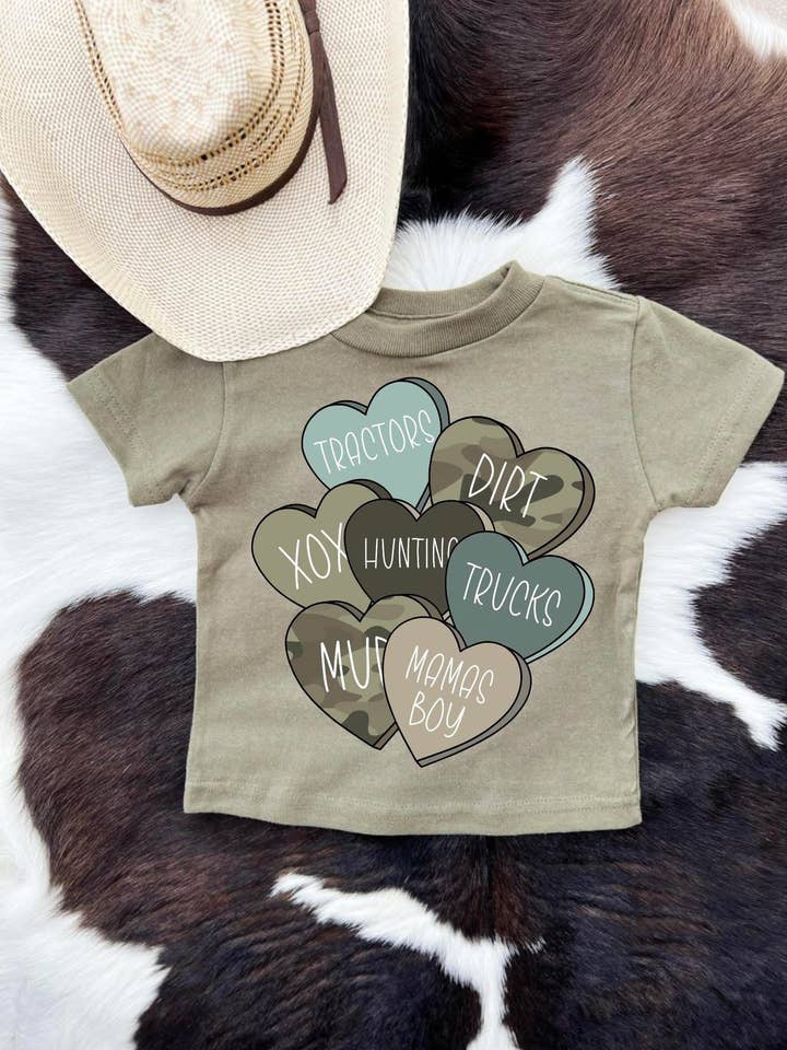 Camo Hearts (valentines) for wholesale by Buckin Baby Wholesale