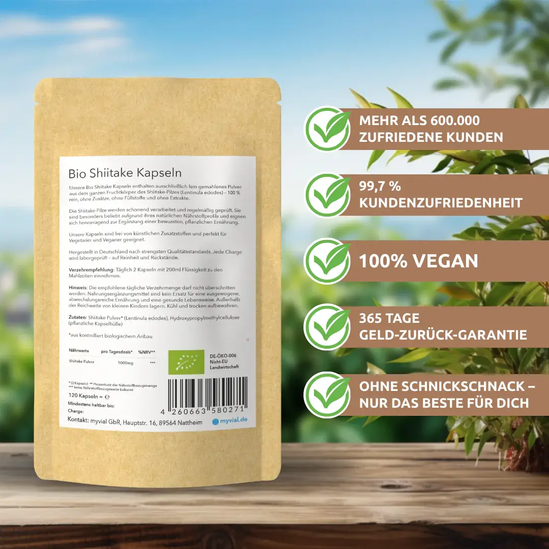 myvial - Vendita all'ingrosso Vitamine/integratori orali - Capsule biologiche di shiitake4