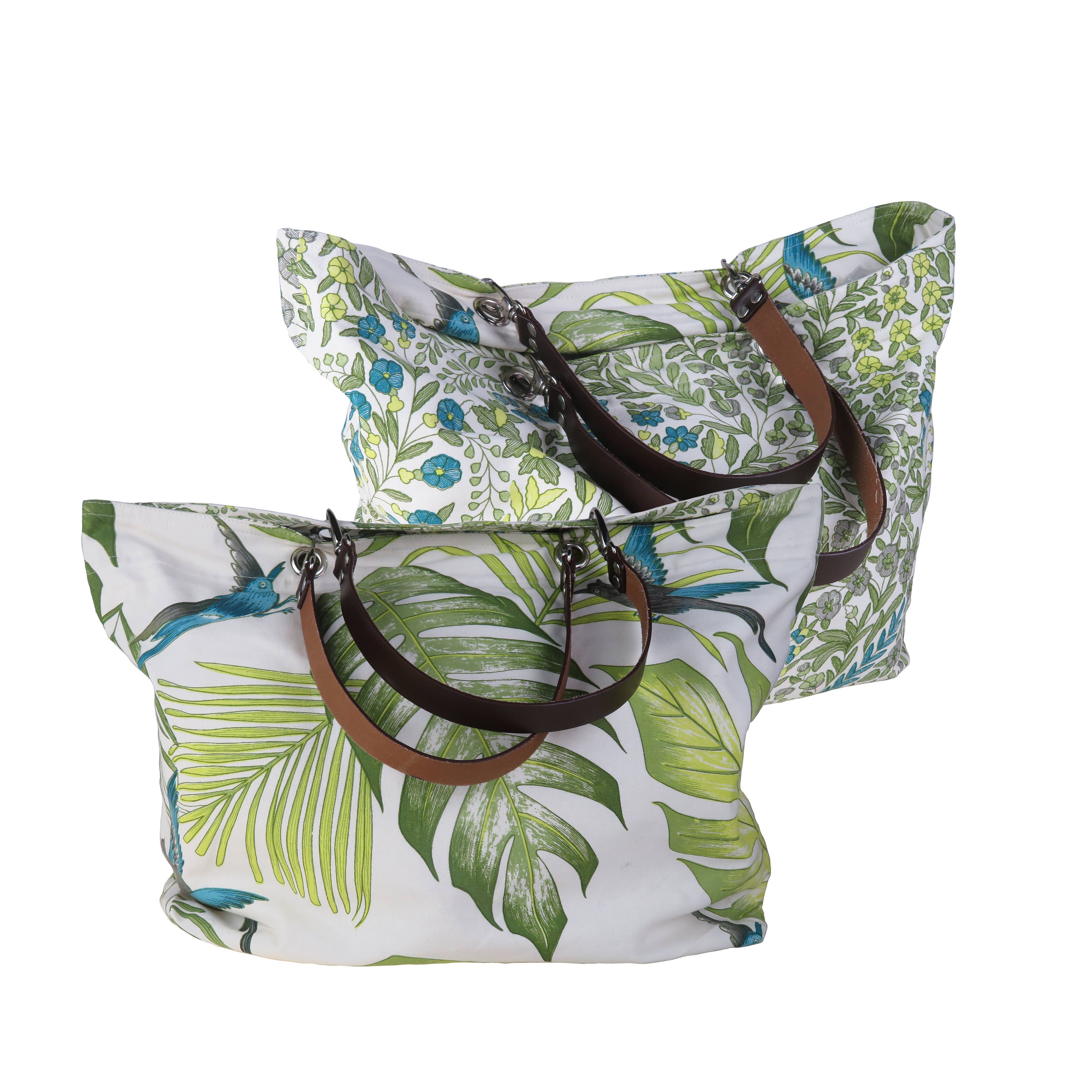 Epigram - Wholesale Draagtas - Dames - Grote groene „Pastoral” canvas tas1