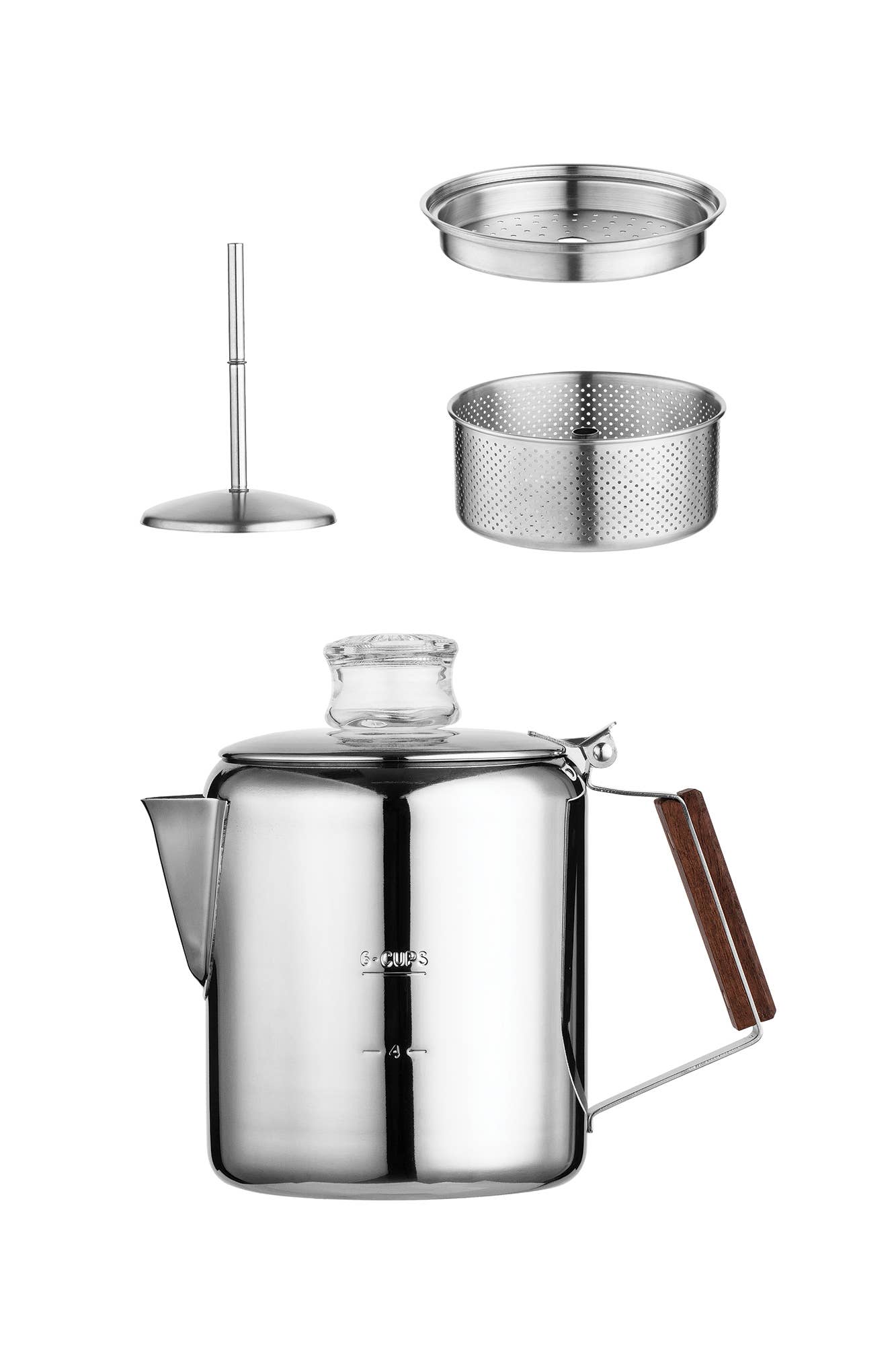 Fox Run Brands - Wholesale Koffiezetters/koffiezetapparaten - Fox Run Brands Tops snelkokende percolator van roestvrij staal, 6-kops7