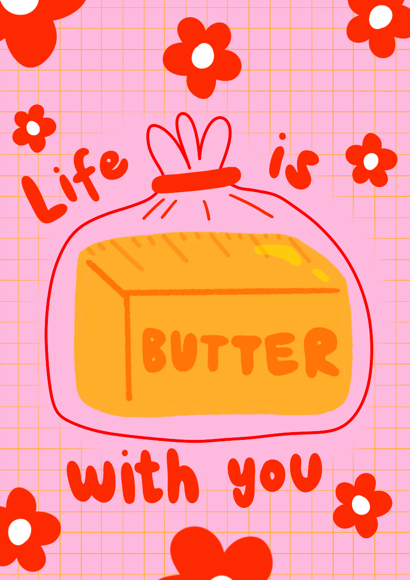 Studio Kumimi - Wholesale Postcard - Life Is Butter With You Postcard1
