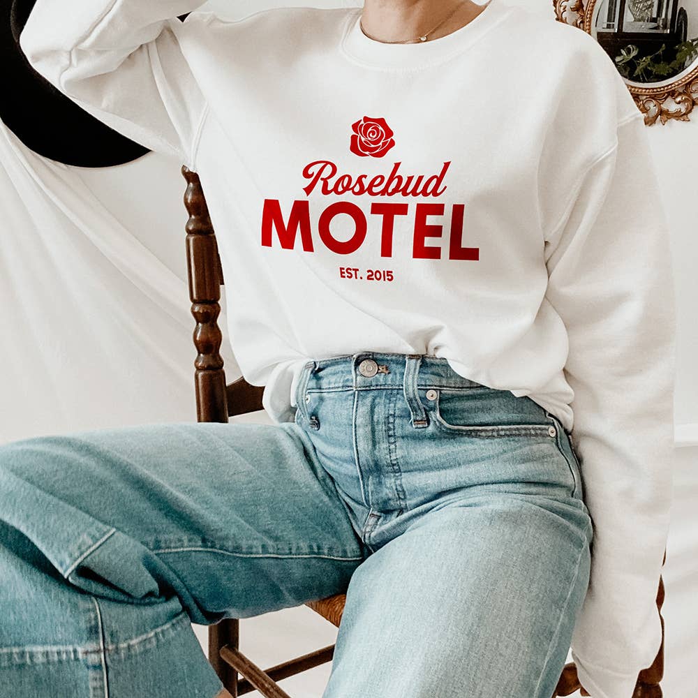 Alley & Rae – Engroshandel Grafisk Sweatshirt - Unisex – Rosebud Motel Schitt’s Creek Crewneck Sweatshirt2