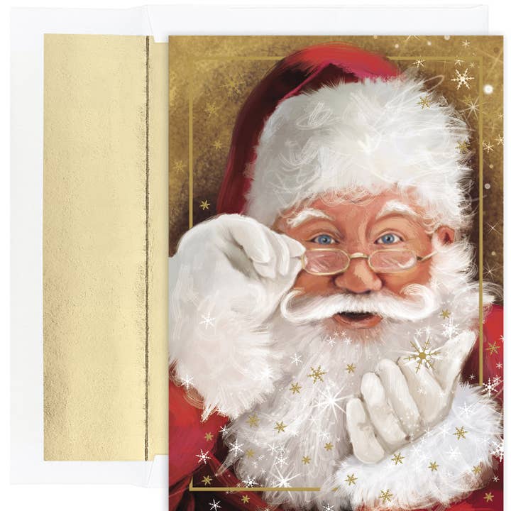 Sparkling Santa Boxed Holiday Cards for wholesale by Masterpiece Studios