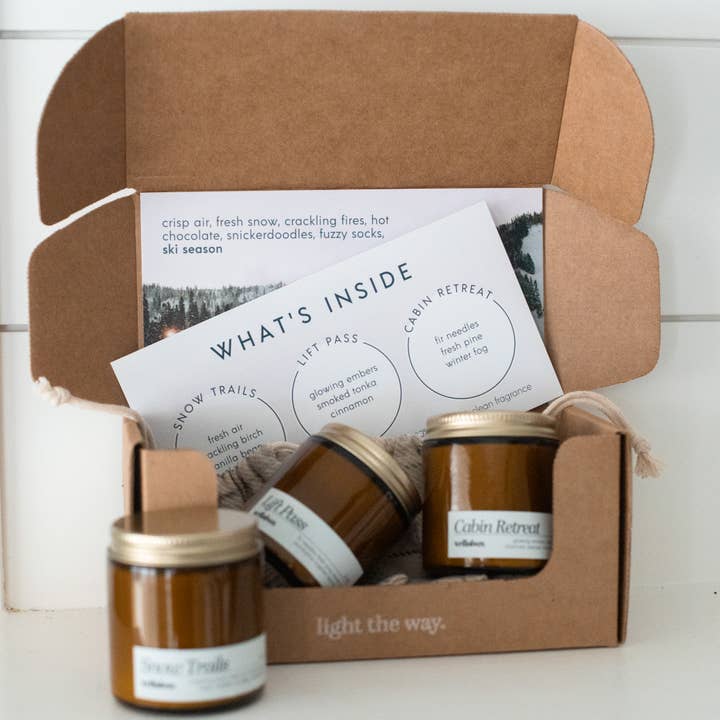 Vella & Co. by Vellabox - Wholesale Jar/Filled Candle - Ski Inspired Soy Candle Gift Set