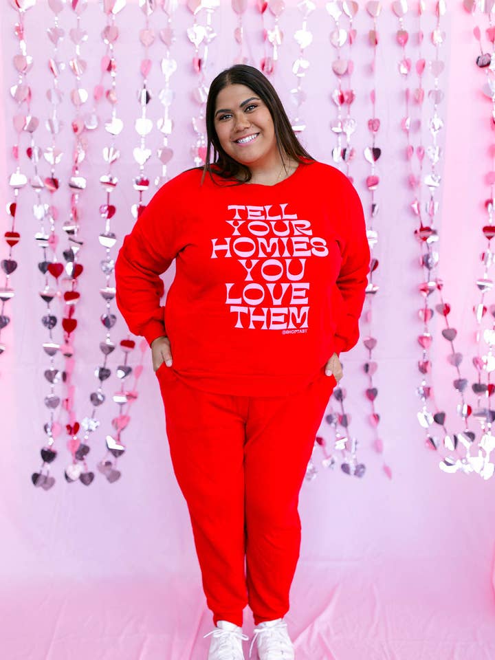 Taby Originals – Engroshandel Loungesæt - Dame – TABY ORIGINAL DESIGN: Fortæl dine venner, at du elsker dem i RØD*** PUFF*** & ULTRA SOFT***14