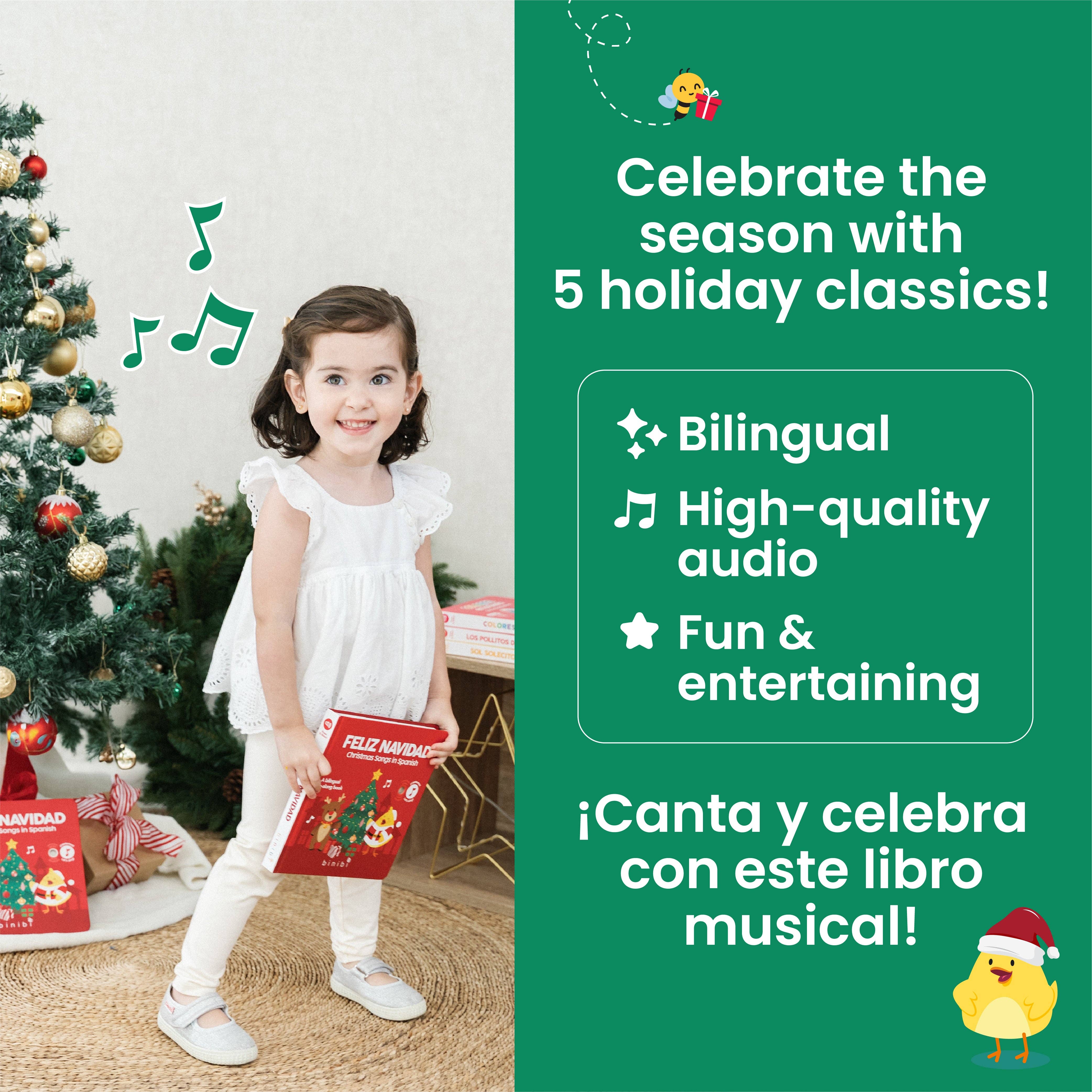 Binibi - Wholesale Preschool Book (3-5) - Bilingual Christmas Musical Book: Spanish Christmas Song3