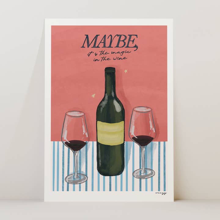 Talvez Seja a Magia na Estampa do Vinho por atacado de Illustrated by Weezy