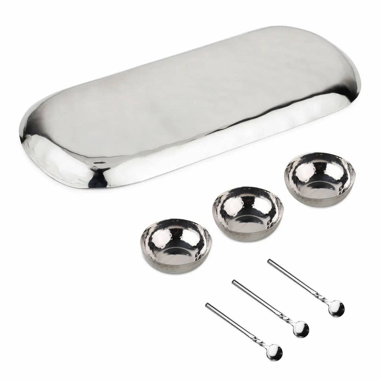 INOX artisans - Vente Bols à condiments/sauces - Ensemble de condiments martelé 7 pièces3