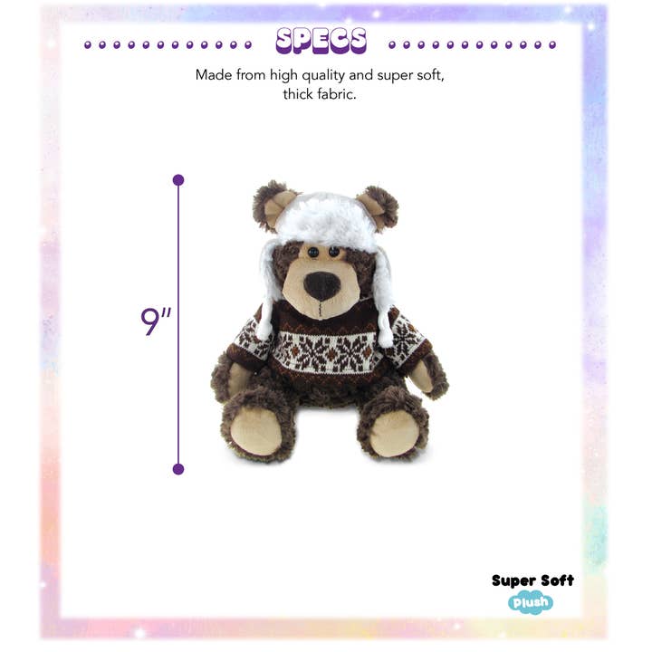 Cota Global – Peluche - Crianças e bebés por atacado – Urso Pardo Super Macio com Roupas2