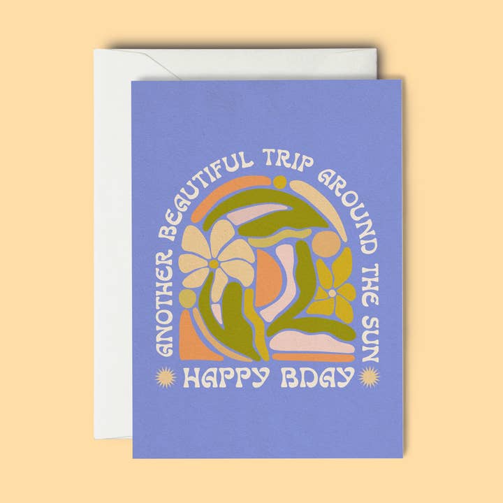 Smukt år rundt om solen, Happy Bday - Lykønskningskort for engroshandel hos The SoulShine Co.