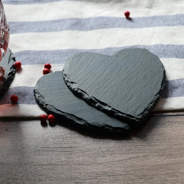 Sostraw & SmartThings – wholesale Coasters – Slate Coaster - Heart, Round or Square8
