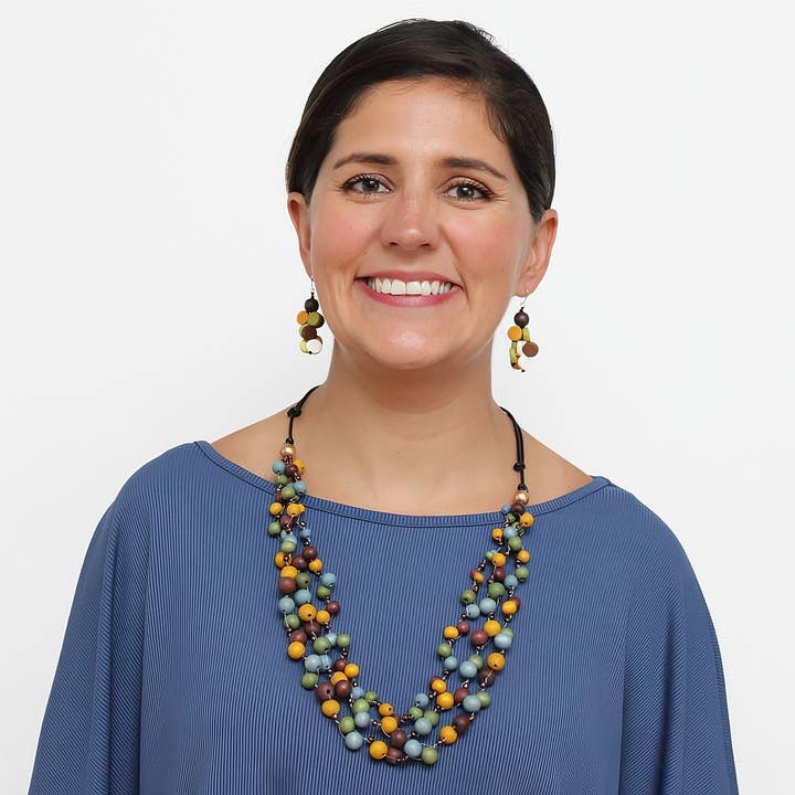 Sylca Designs - Wholesale Beaded/Pearl Necklace - Multi Color Carmella Multi Strand Necklace