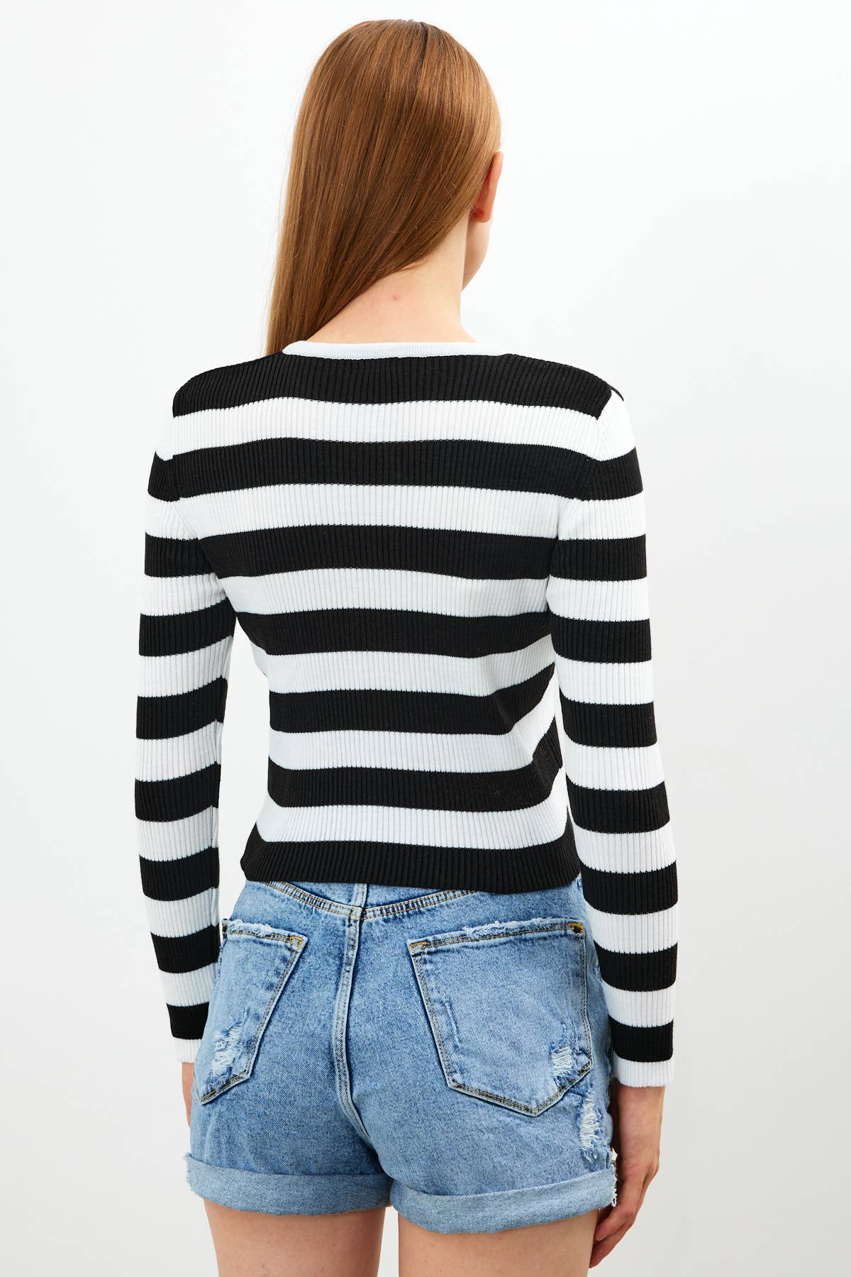 VAV NEW YORK - Wholesale Knit Top - Women's - Women's Striped Knit Top Button Down Knit Blouse Slim Fit19