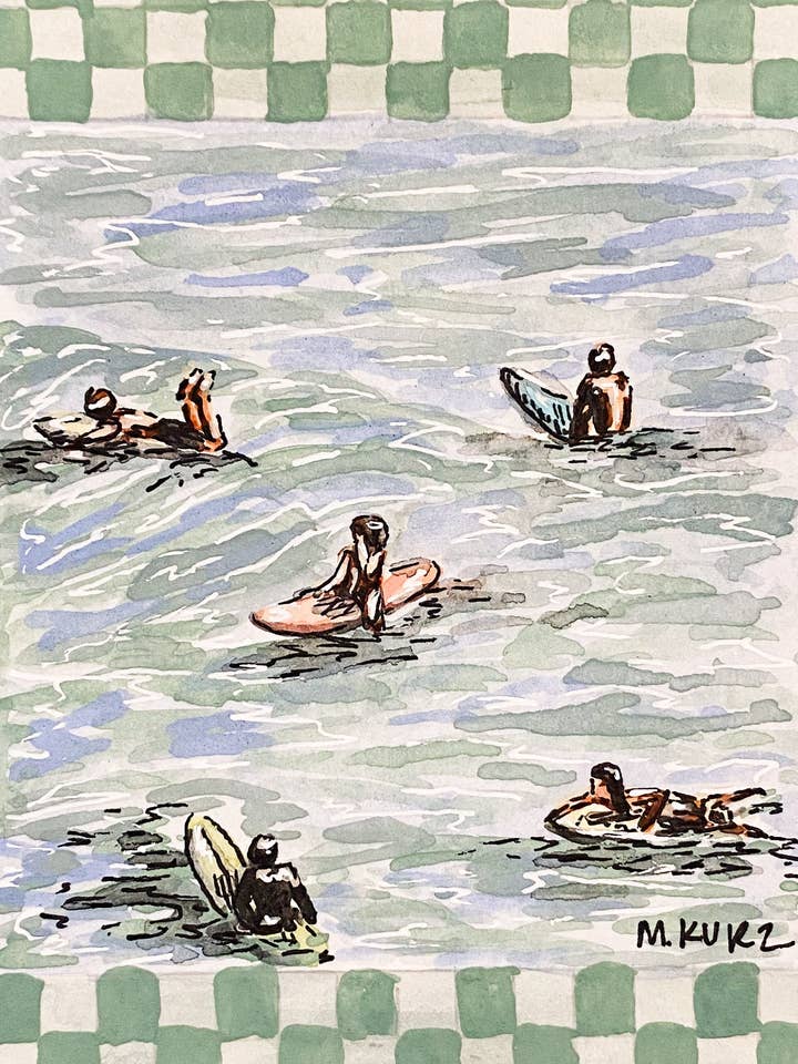 Summer Surf Session Print for wholesale by Makenzie Kurz Art