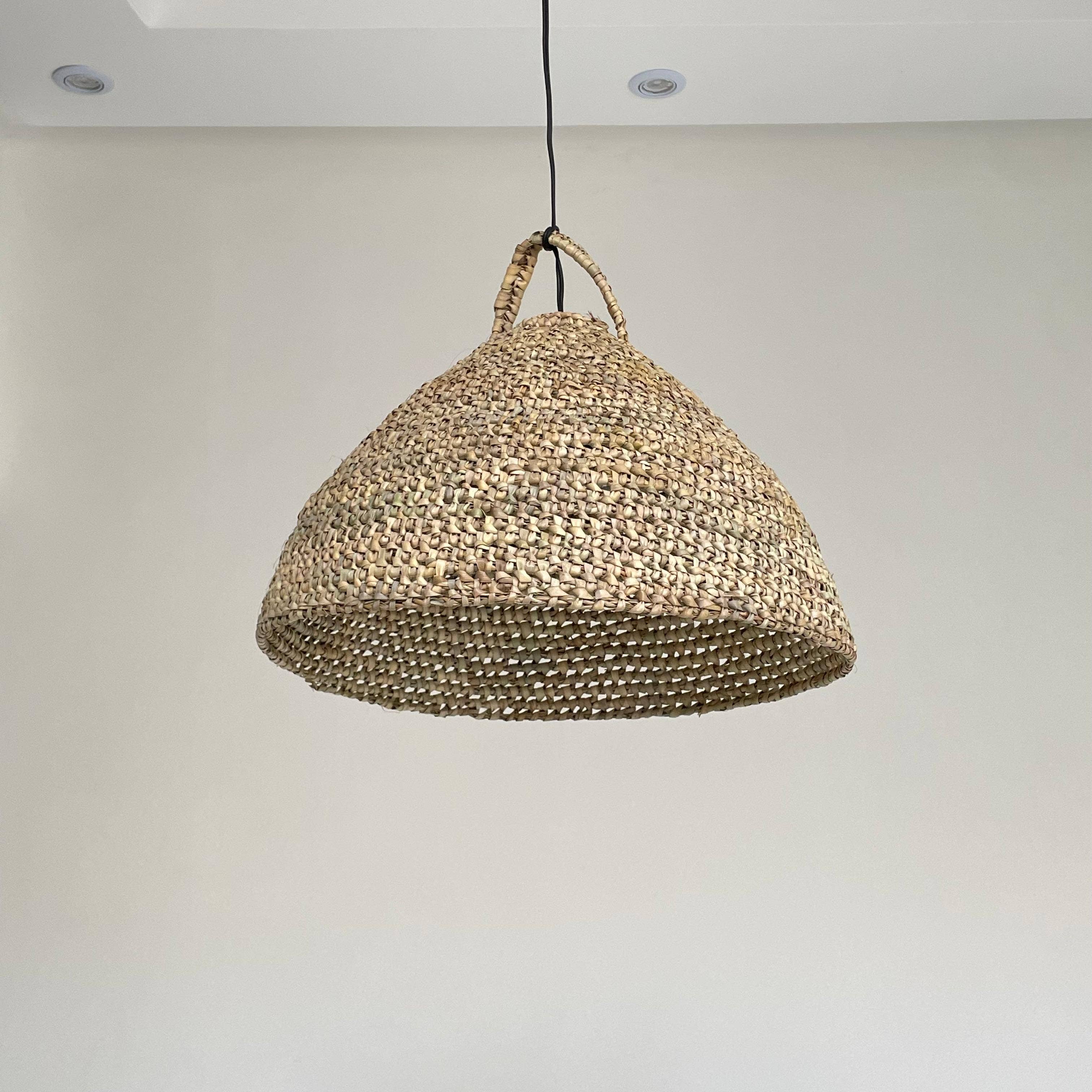 LeBazare - Vente Lustre/Suspension - Handwoven Wicker Dome Pendant – Natural & Timeless Design1