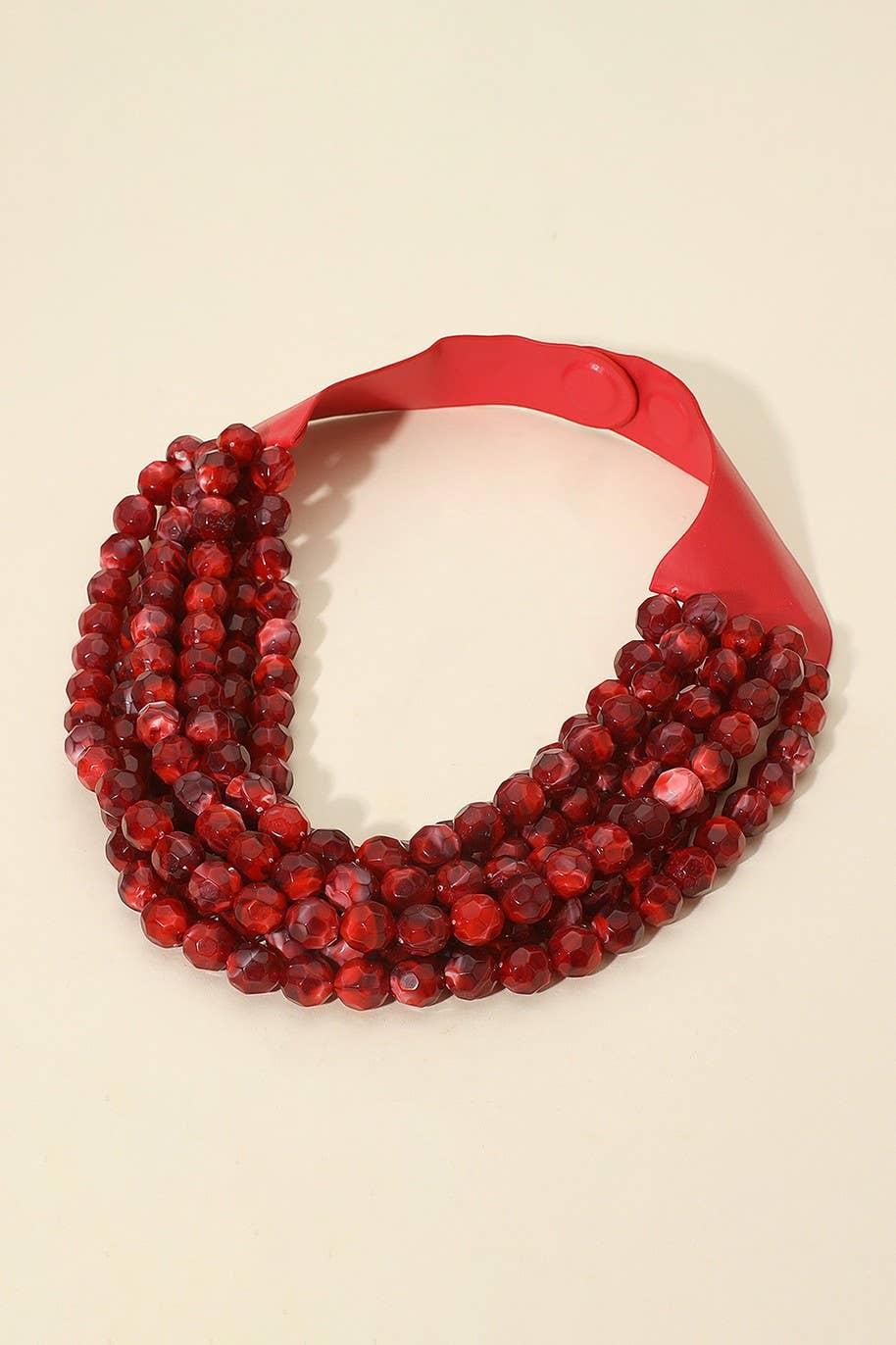 anbfashion - Vendita all'ingrosso Collane di perline/perle - Collana a strati con perline spesse, collo in pelle sintetica, con magnete32