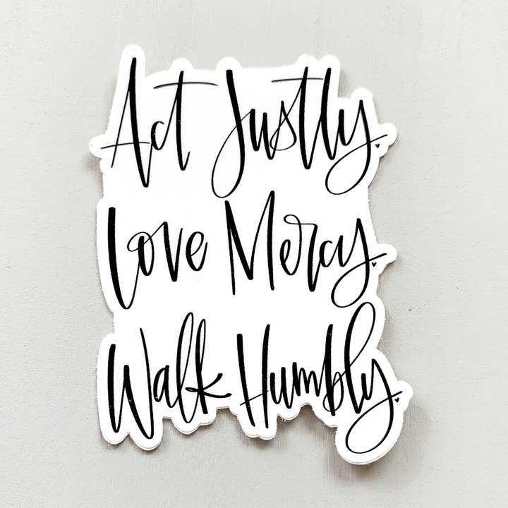 Act Justly — Sticker for wholesale by Emily Brown Designs