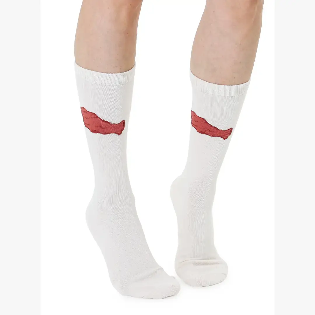 Living Royal - Wholesale Socks - Unisex - 3D Packaged Crew Socks - Fried Chicken Leg - Off-White3