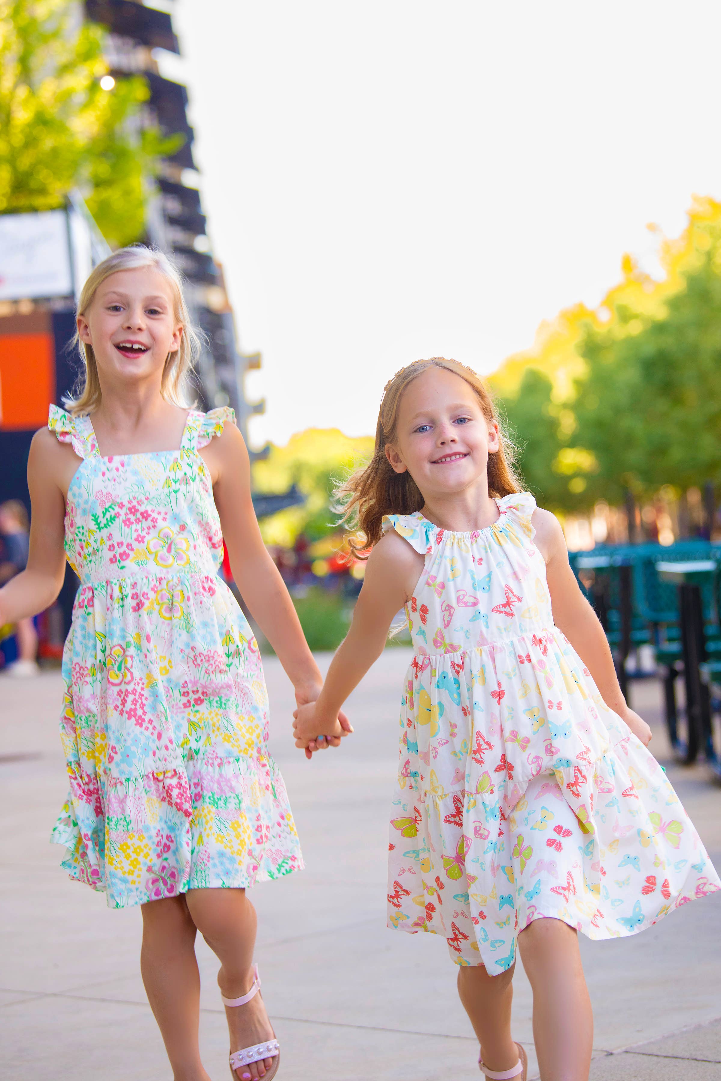 Minna - Wholesale Dress - Kids -  Flutter Sleeve Sun Dress - Magical Sunny Meadow Florals21