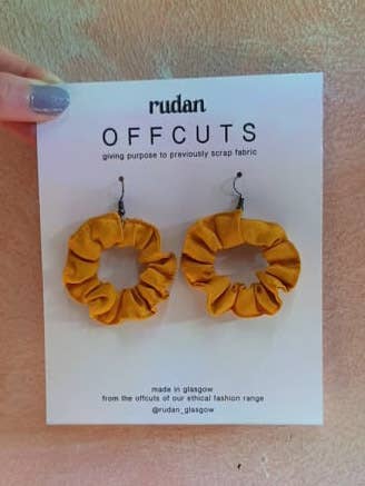 Offcut Earrings Hoops Organic Cotton and Bamboo Silk for wholesale by Rudan