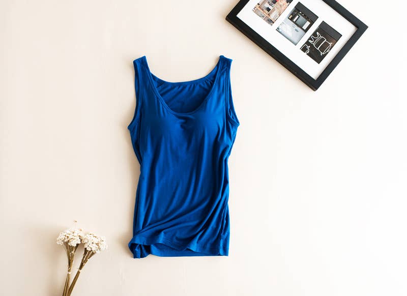 HIDDENBRAND - Wholesale Tank Top - Women's - Essential Basic Soft Modal tank top w built in bra22