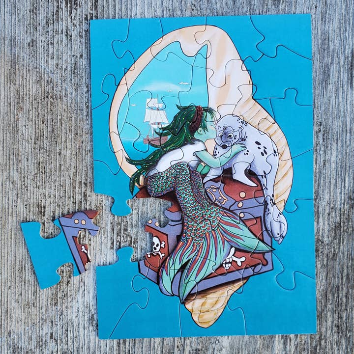 Dragon Art - Wholesale Puzzle - Kids - Mermaid Wishes and Sea Lion Kisses Mini Puzzle – 4.5 x 6.5