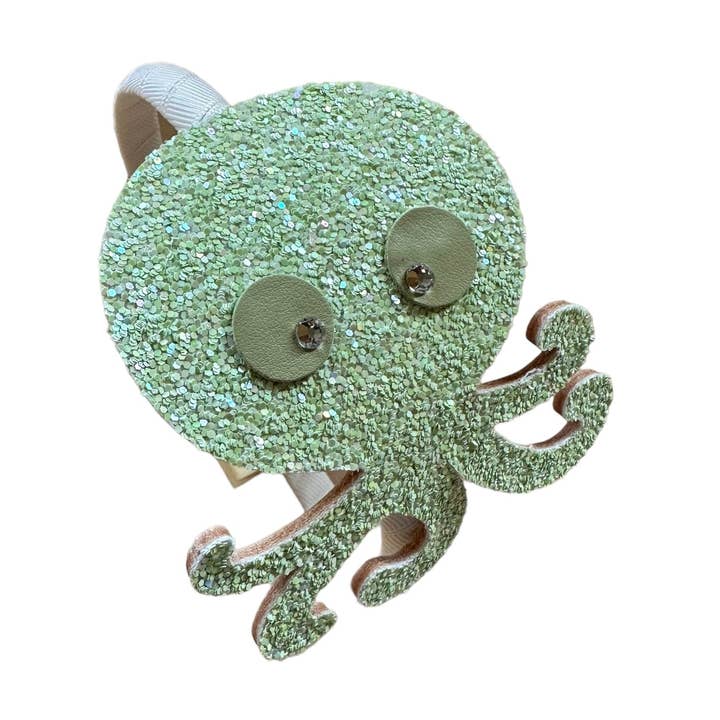 Cerchietto in pelle e glitter verde Sea Octopus per la vendita all'ingrosso da parte di ILLYTRILLY