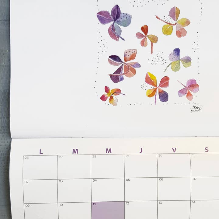 Thévy Guex - Wholesale Calendar - 2026 wall calendar watercolor illustration A3 format8