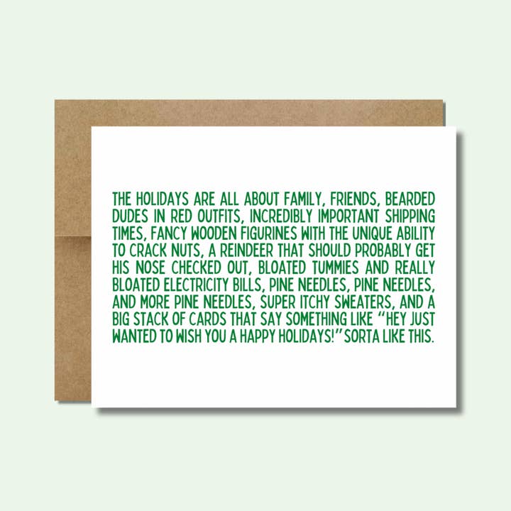 Honest Holiday Card | Divertente biglietto di Natale | Carta sarcastica per la vendita all'ingrosso da parte di Raisin Spirits