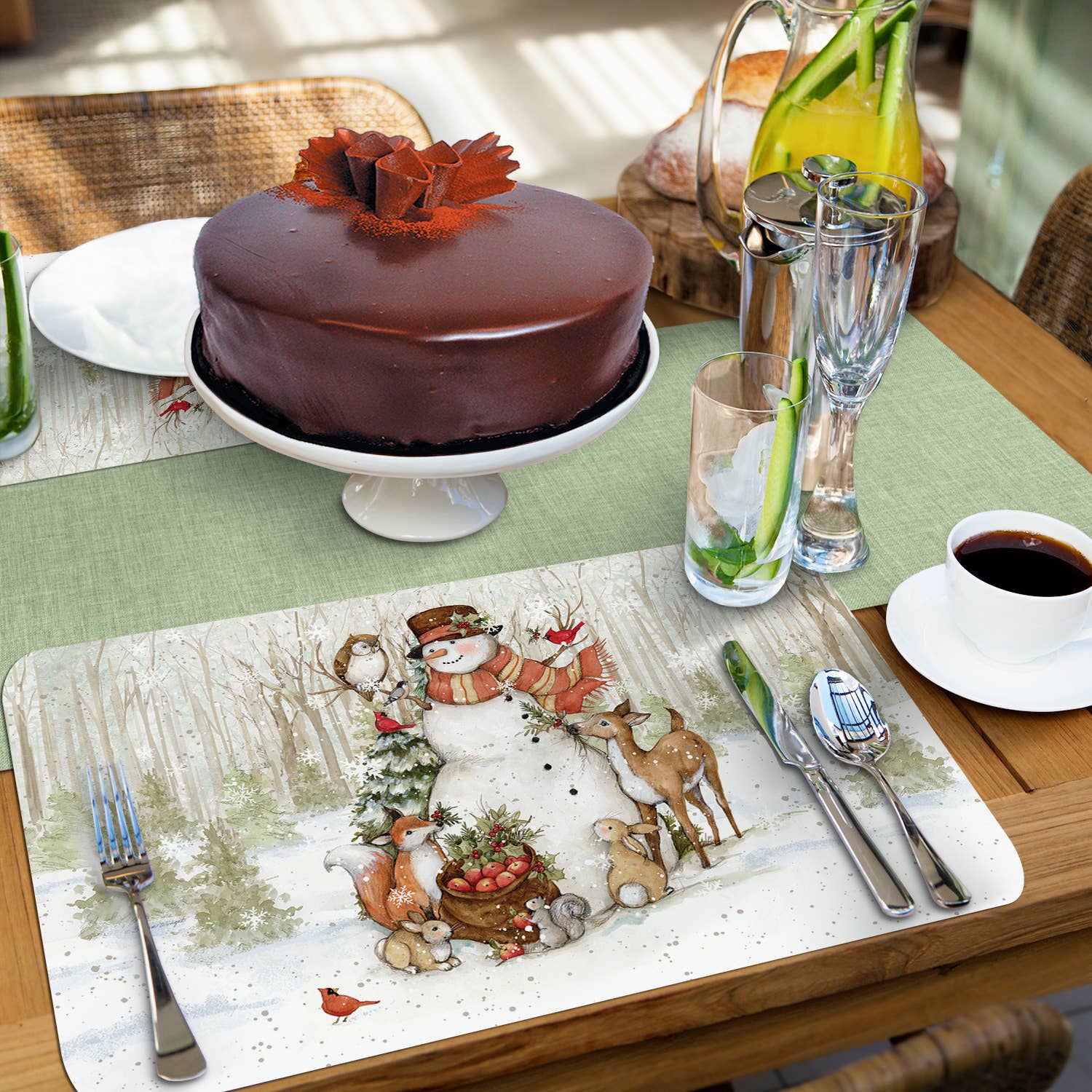 CounterArt/Highland Home/Thirstystone - Wholesale Placemat - Winter Forest Reversible Rectangular Plastic Placemat5