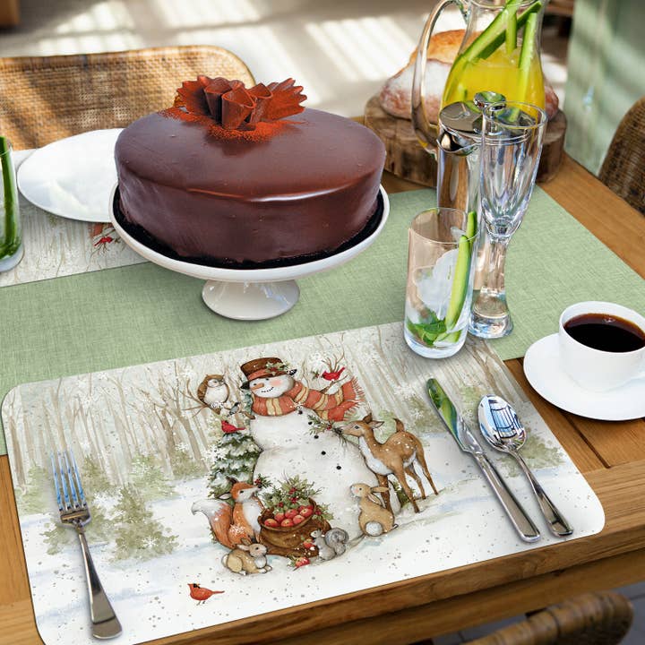 CounterArt/Highland Home/Thirstystone - Wholesale Placemat - Winter Forest Reversible Rectangular Plastic Placemat5