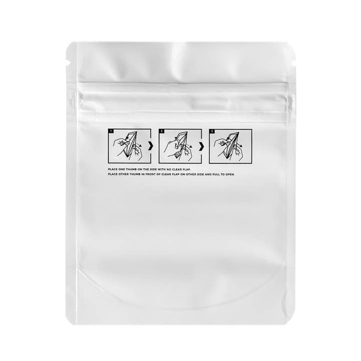 Human Objects® - Wholesale Cellophane Bag - 1/8 Ounce Child Resistant Bags White/Clear 4"x5"+2"