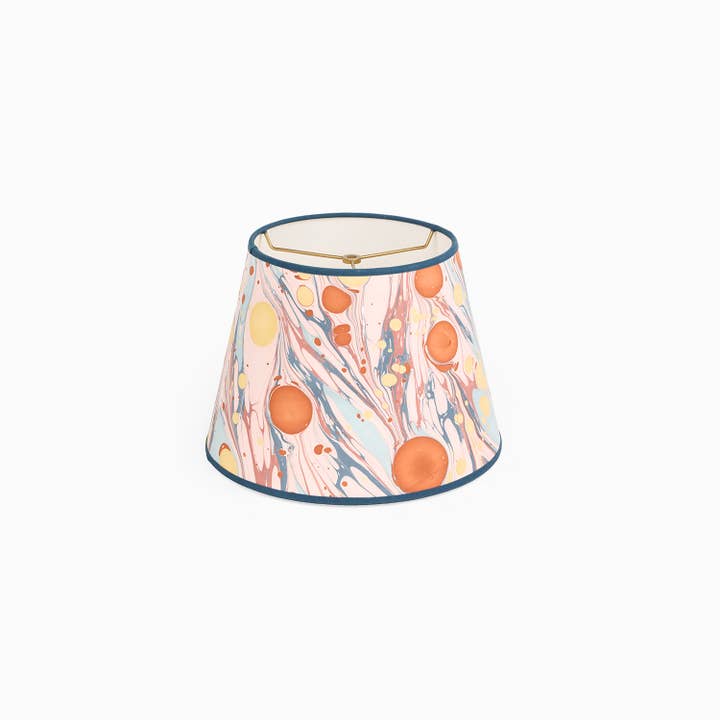 HAND MARBLED LARGE PLAIN LAMPSHADE - TWILIGHT BUBBLE for wholesale by Craft Boat