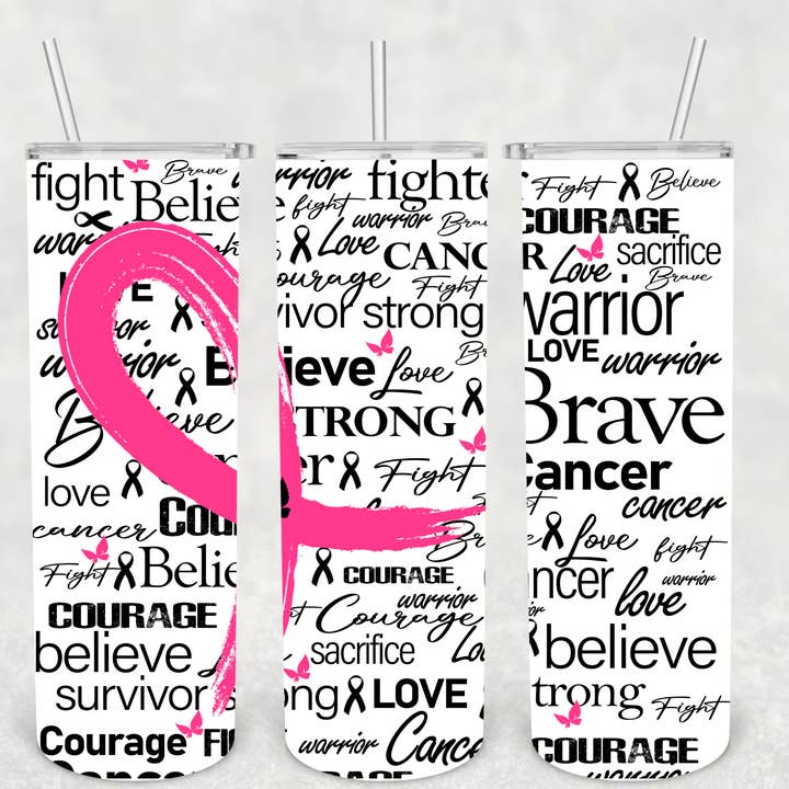 The Potted Oasis - Wholesale Insulated mug/tumbler - Pink Ribbon Tumbler