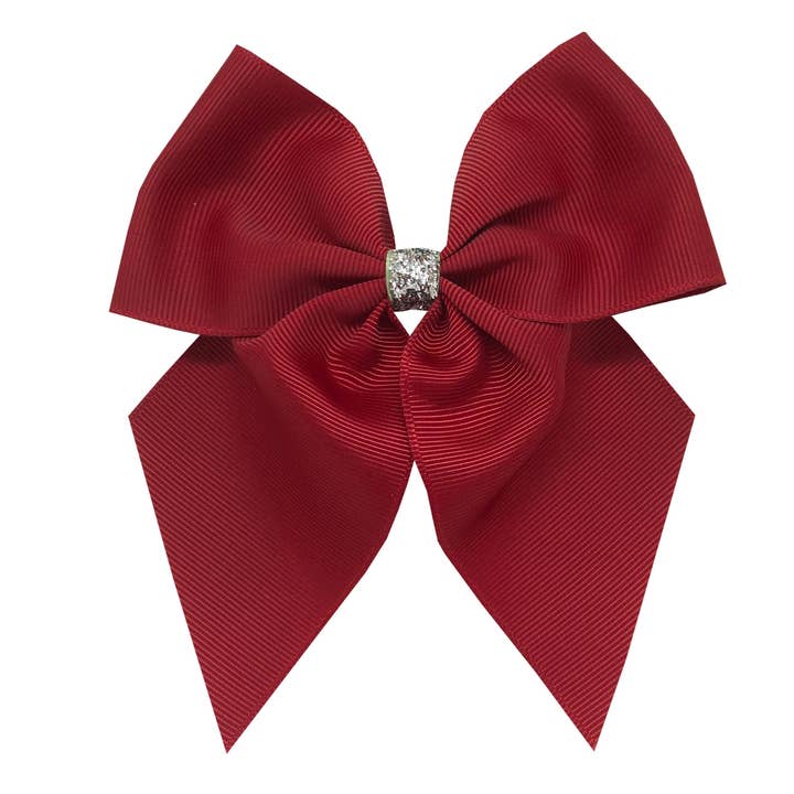 Chloe medium Étoile hair bow with clip silver and dark for wholesale by La Fillette Accessories
