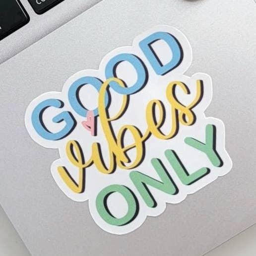 Autocollant Good Vibes Only pour la vente par Jen Writes This LLC