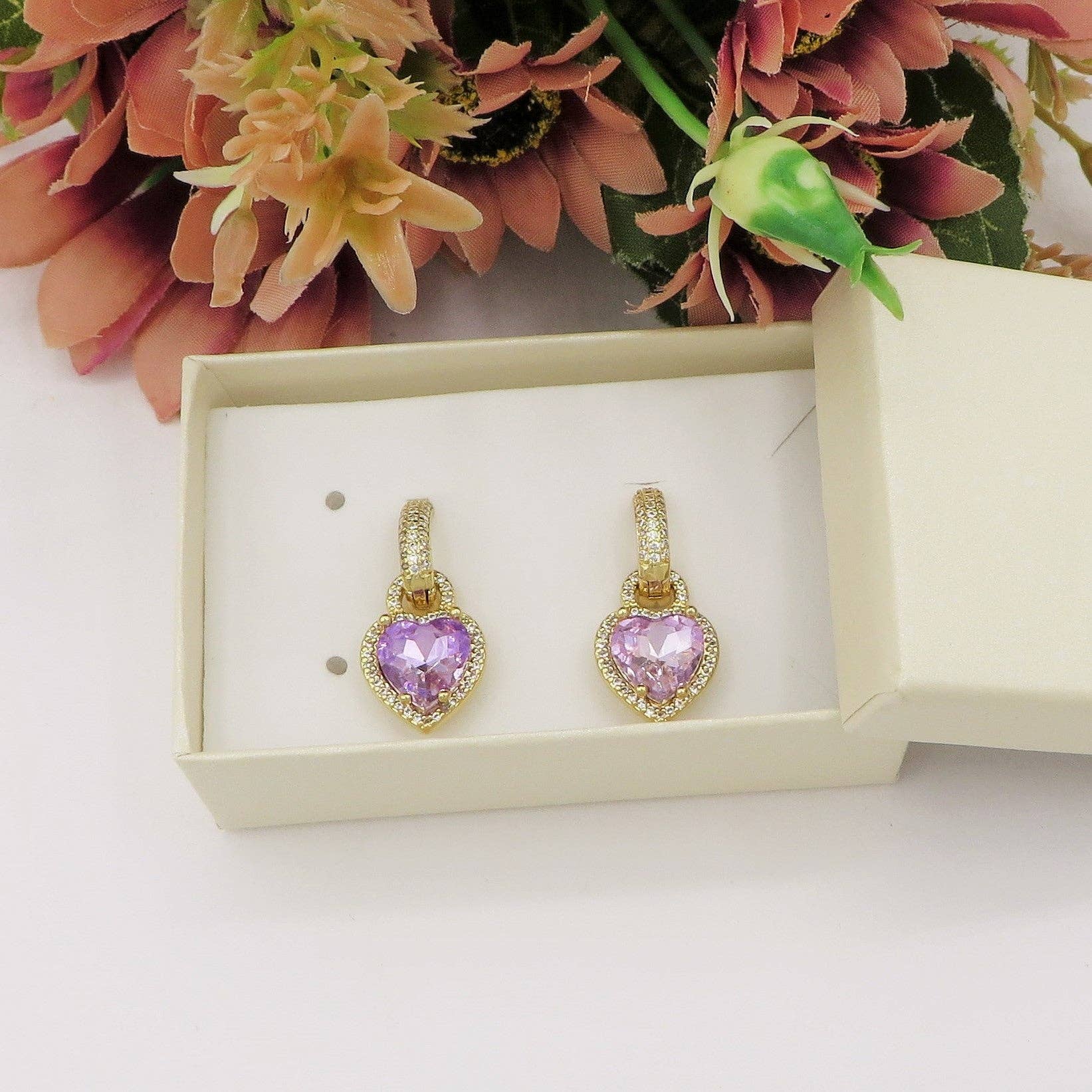 Daemon srls - Wholesale Hoop Earrings - AURORA HOOPS ~ Orecchini mini cerchi zirconati FULL in Cubic Zirconia a forma di cuore13