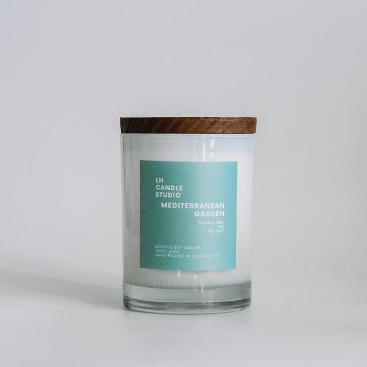 Mediterranean Garden 10oz Scented Soy Candle for wholesale by LH CANDLE STUDIO