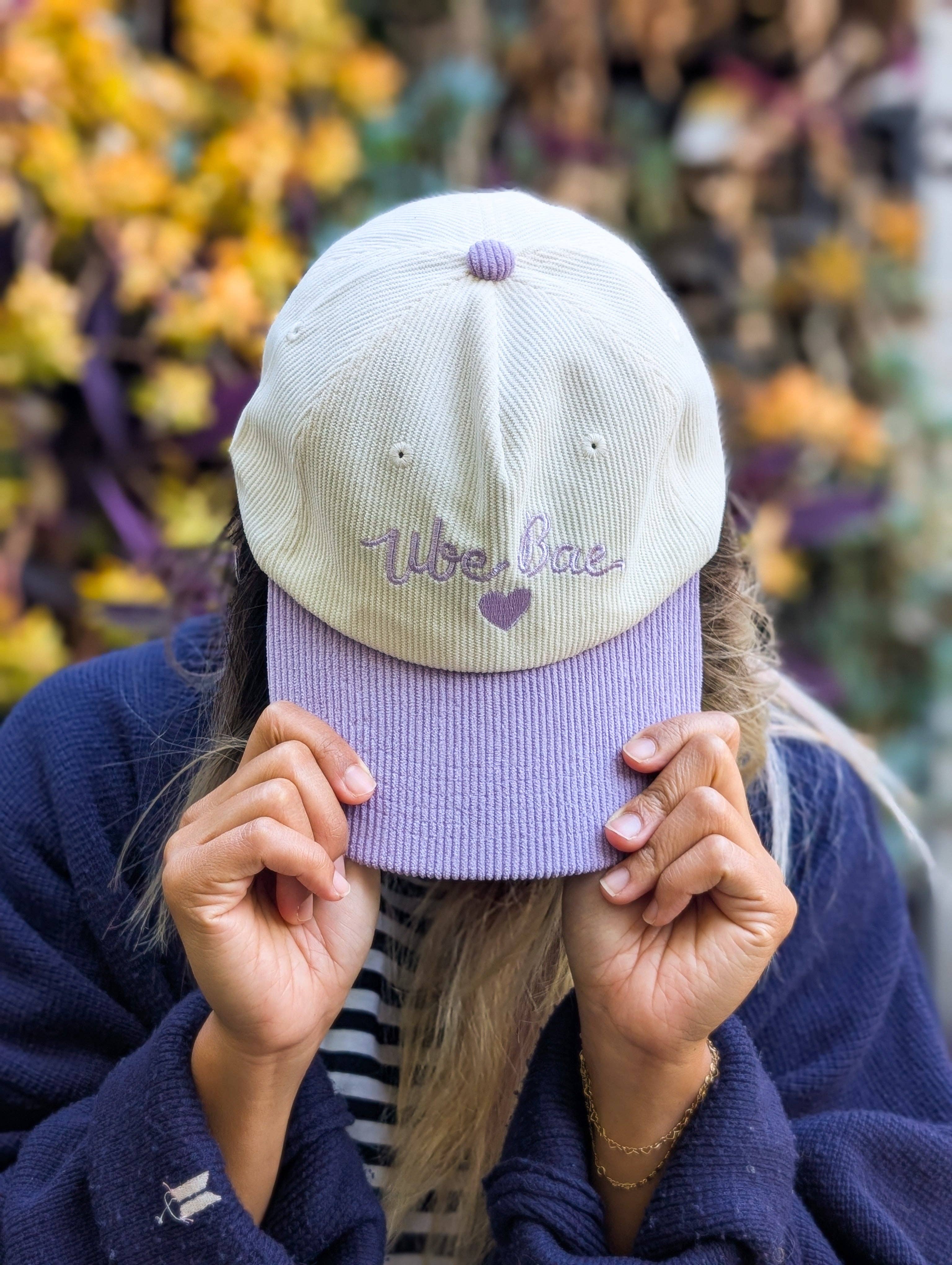 Le Petit Elefant - Vente Casquette de baseball – femme - Casquette de baseball en velours côtelé brodée Ube Bae5