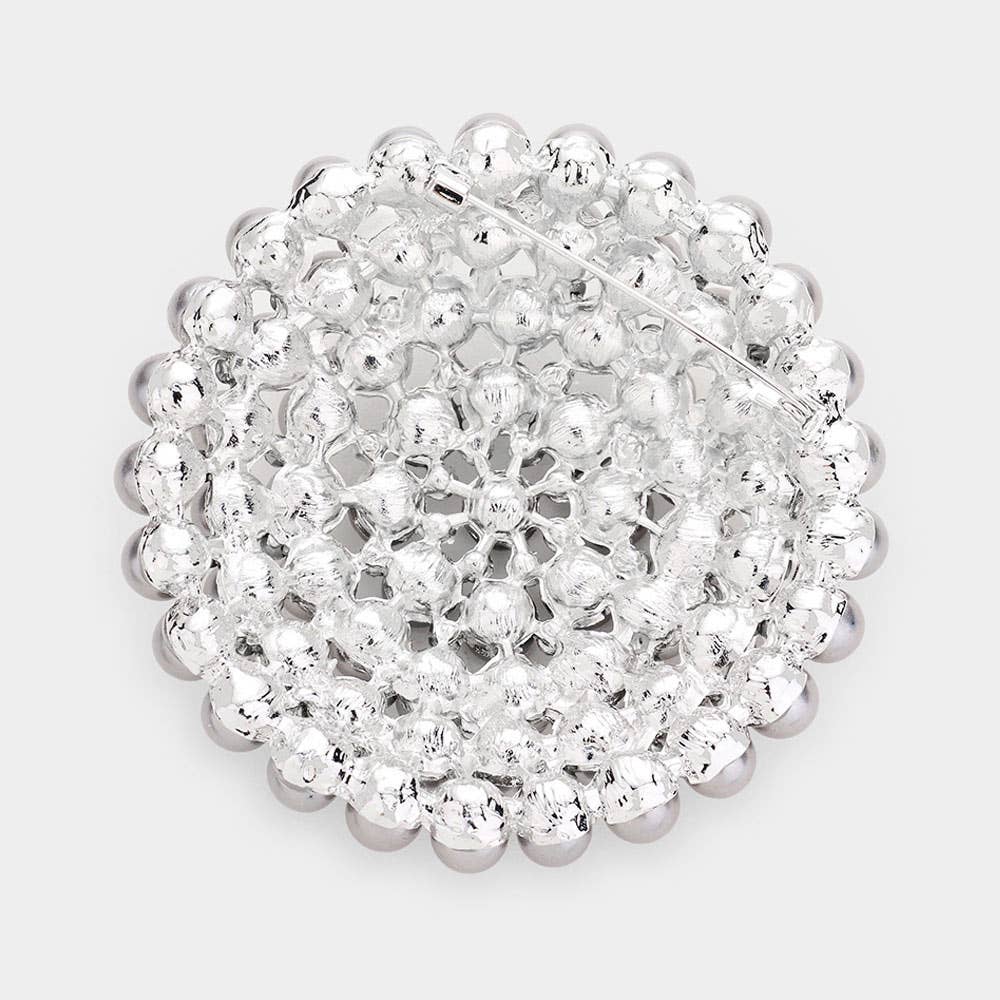 Sensibling Corp. – Großhandel Broschen – Perlen-Cluster-Rundnadel-Brosche3