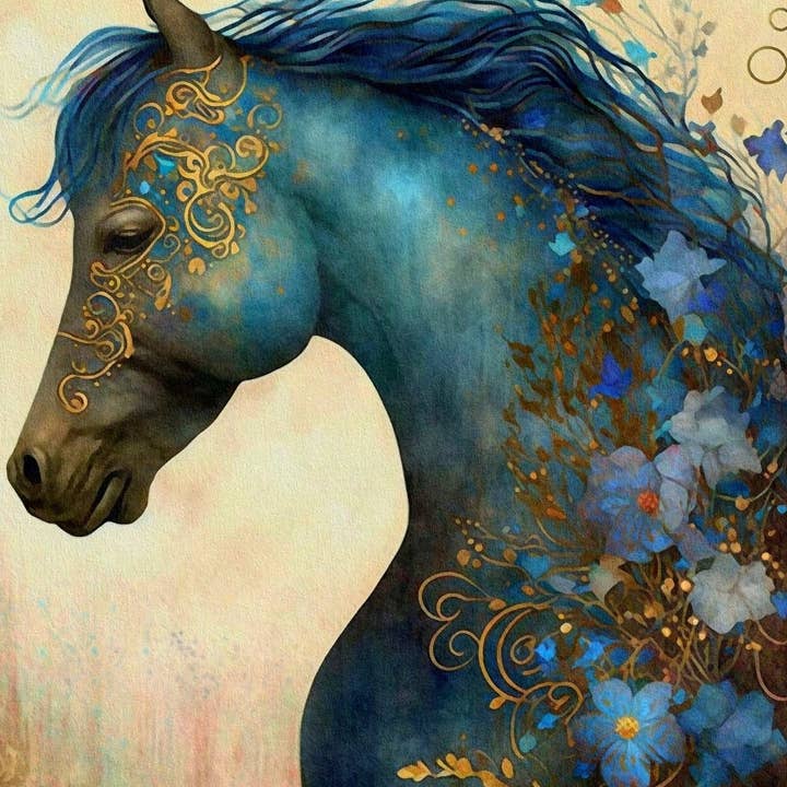 Ninnys Napkins - Wholesale Craft Supplies - Ninny's Decoupage Rice Paper - Floral Horses II1