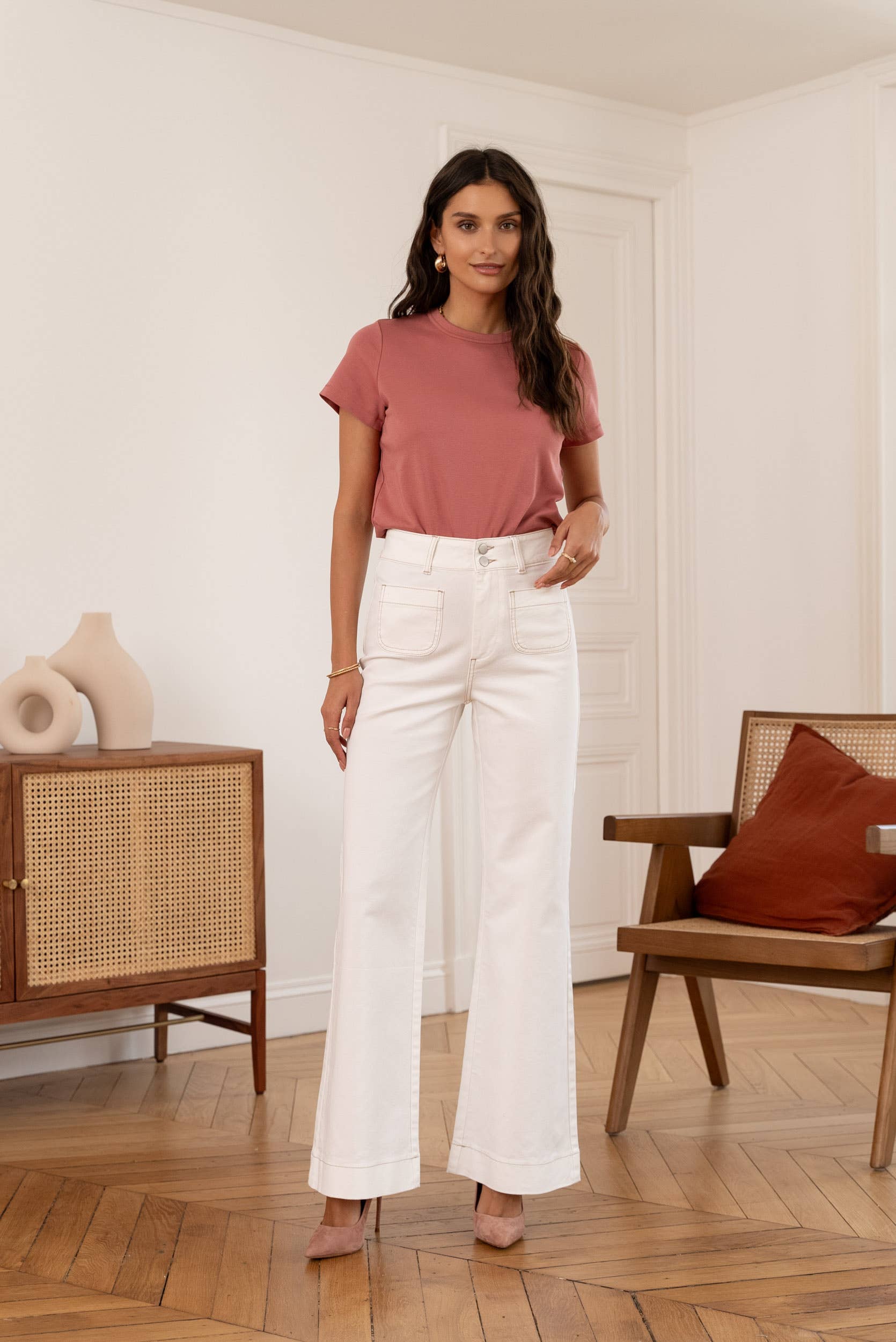 Oraije Paris – calças de ganga - Mulher por atacado – Elena flare jeans3