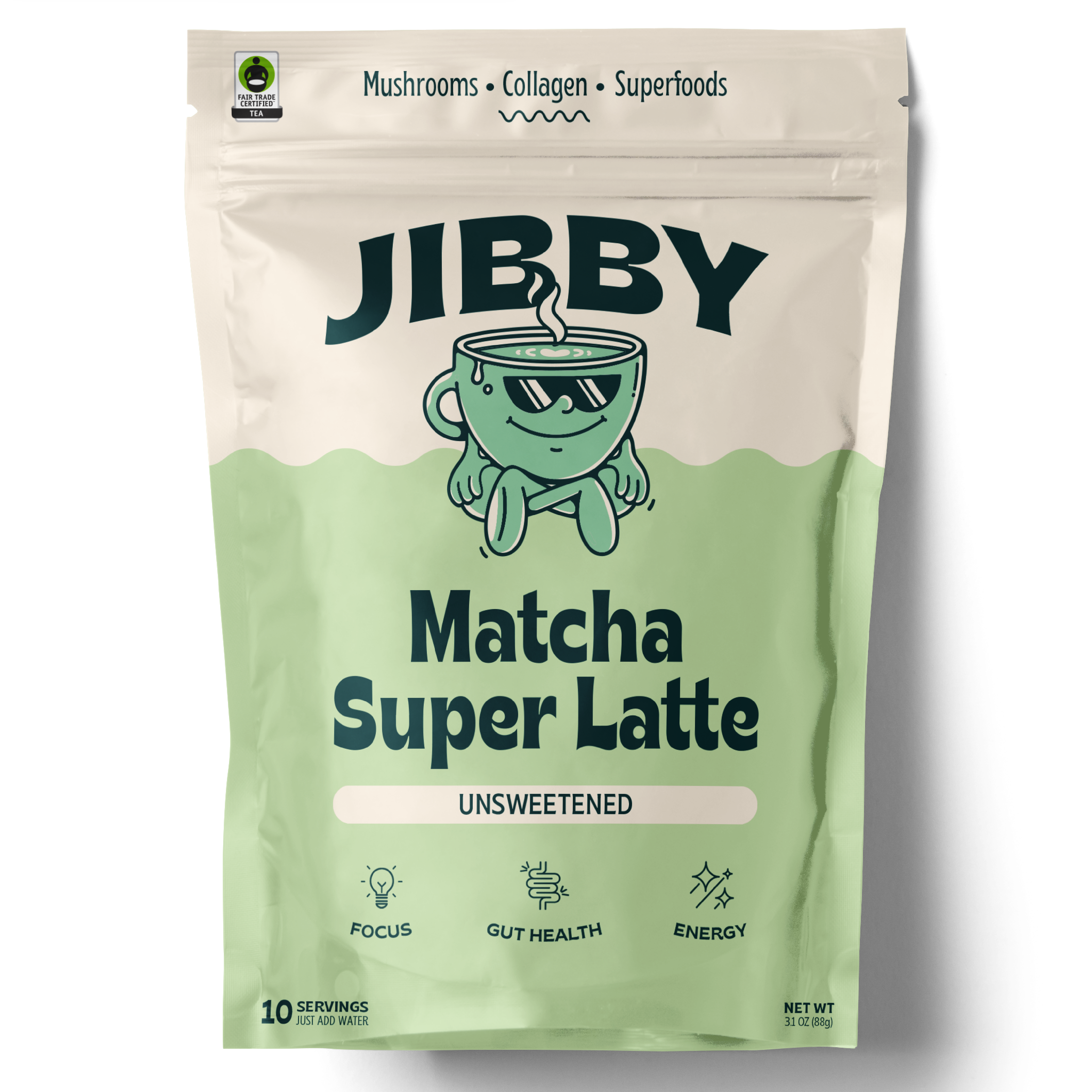 Jibby Coffee - Wholesale Powdered Health Drink - Jibby Matcha Super Latte - Collagen, Mushrooms, Superfoods2