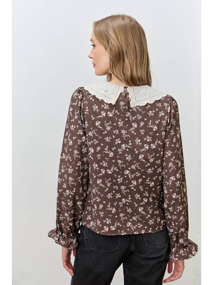 Polagram by Wellmade USA - Wholesale Blouse - Women's - FLORAL PRINT TOP6