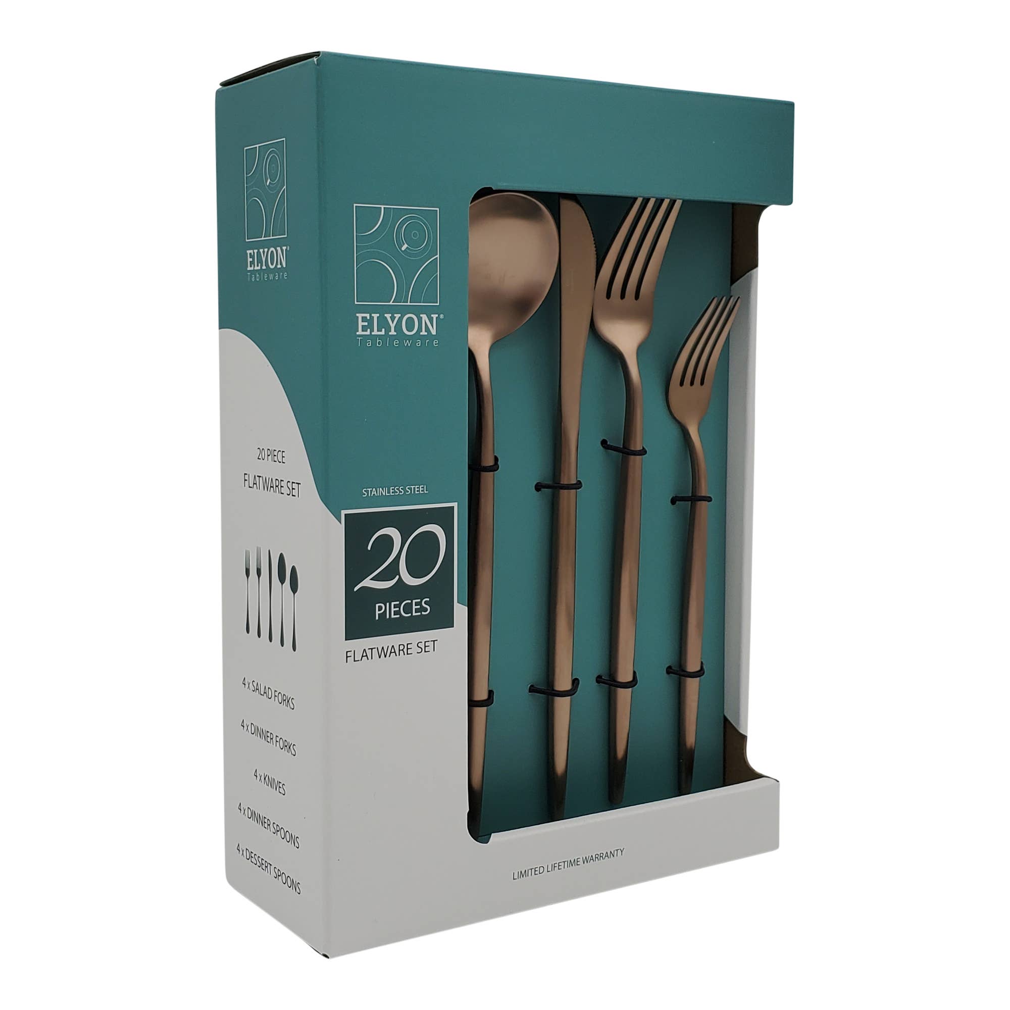 Elyon Tableware® - Vente Set de couverts - Ensemble de couverts colorés 20 pièces en acier inoxydable pour 4 personnes8