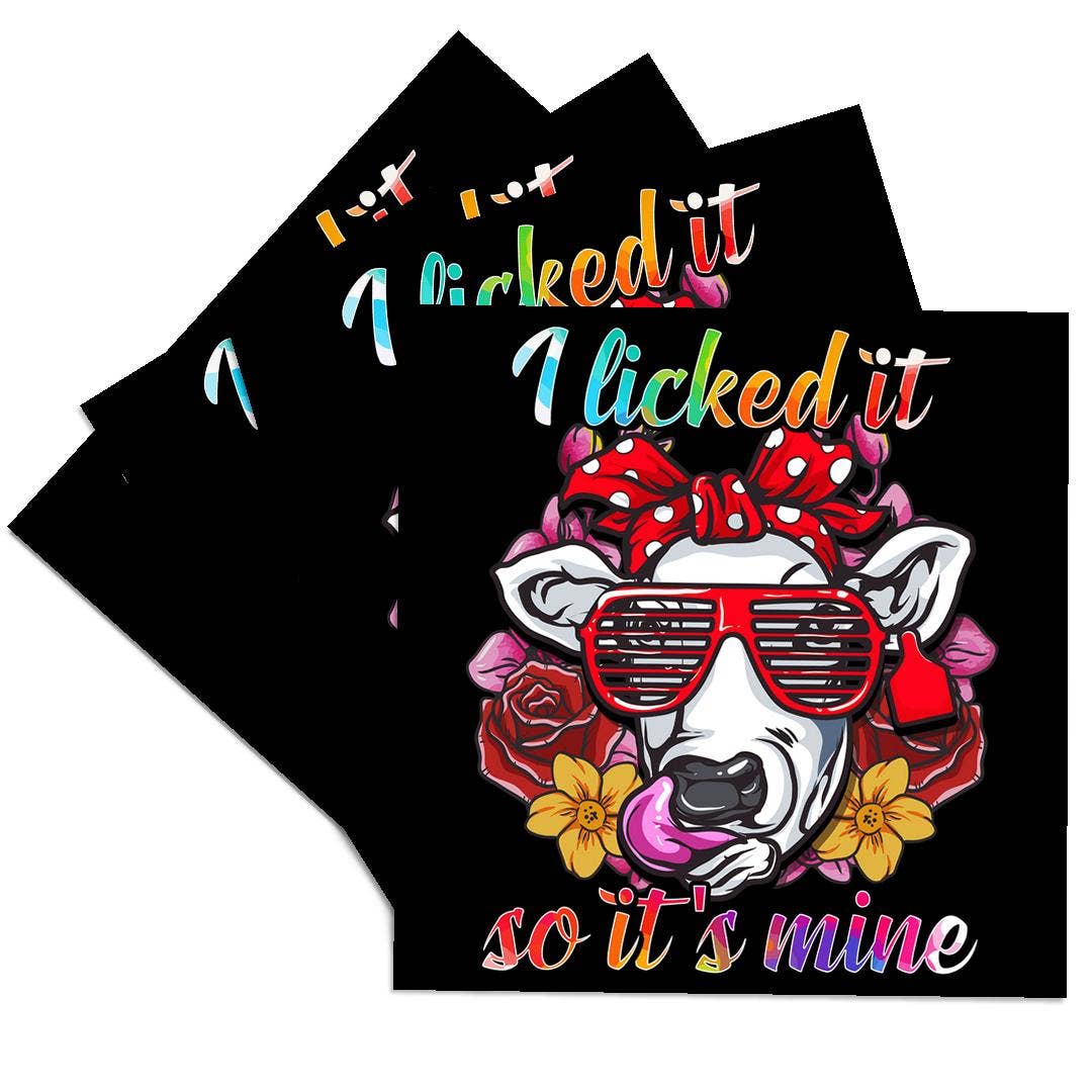 3dRose – wholesale Coasters – 3dRose, I Licked It so it is Mine with Hipster Cow Farmer Farming, Coaster0