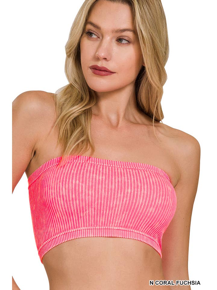 42POPS - Wholesale Bustier - Women's - ",,,.Premium washed seamless rib bandeau top bra14
